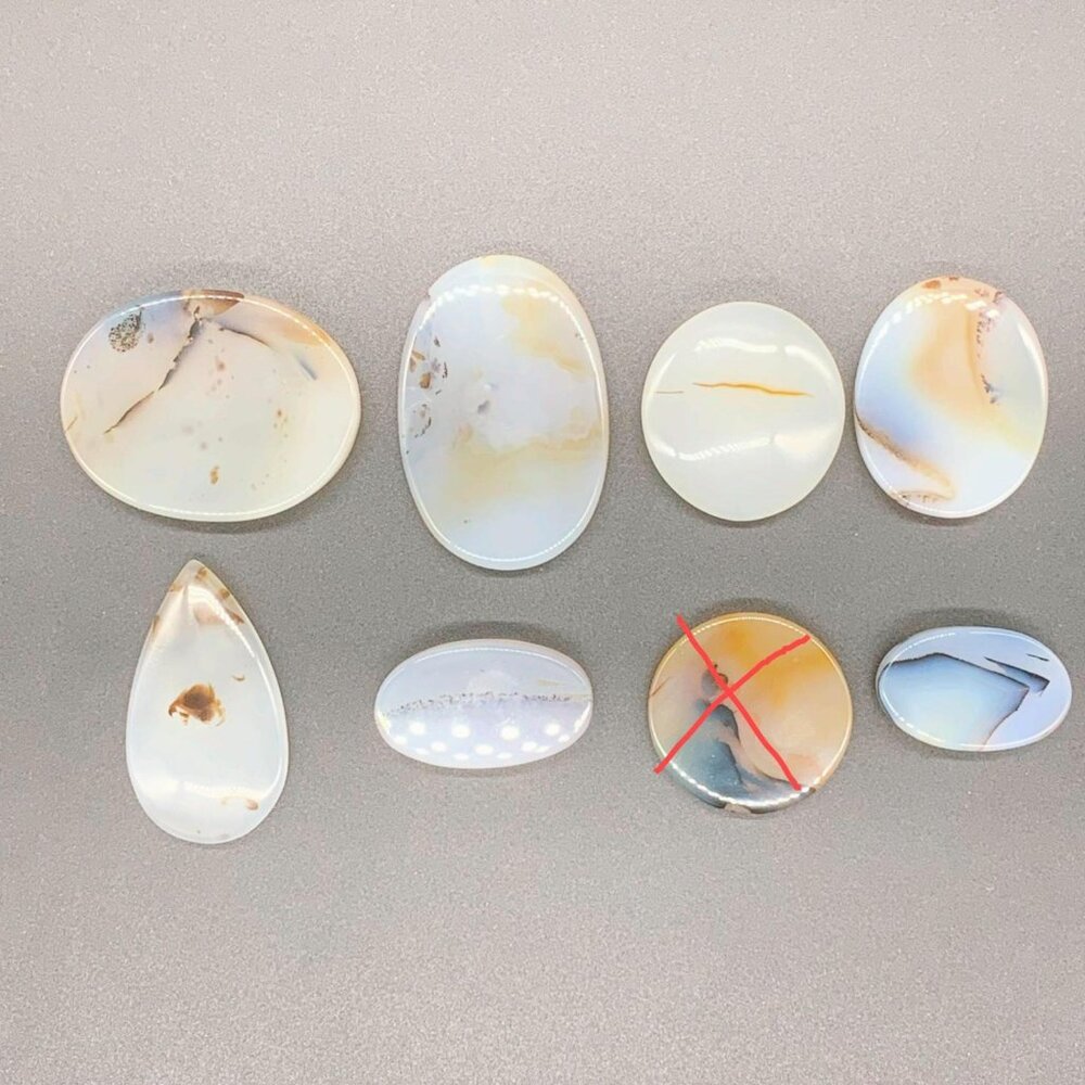 SALE!!! 7 PCS Natural Scenic Agate, Jewelry Making Stones, Set4